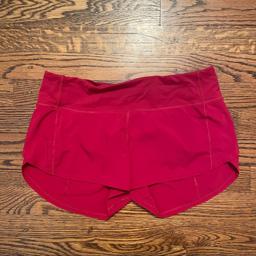 Red Lululemon shorts
